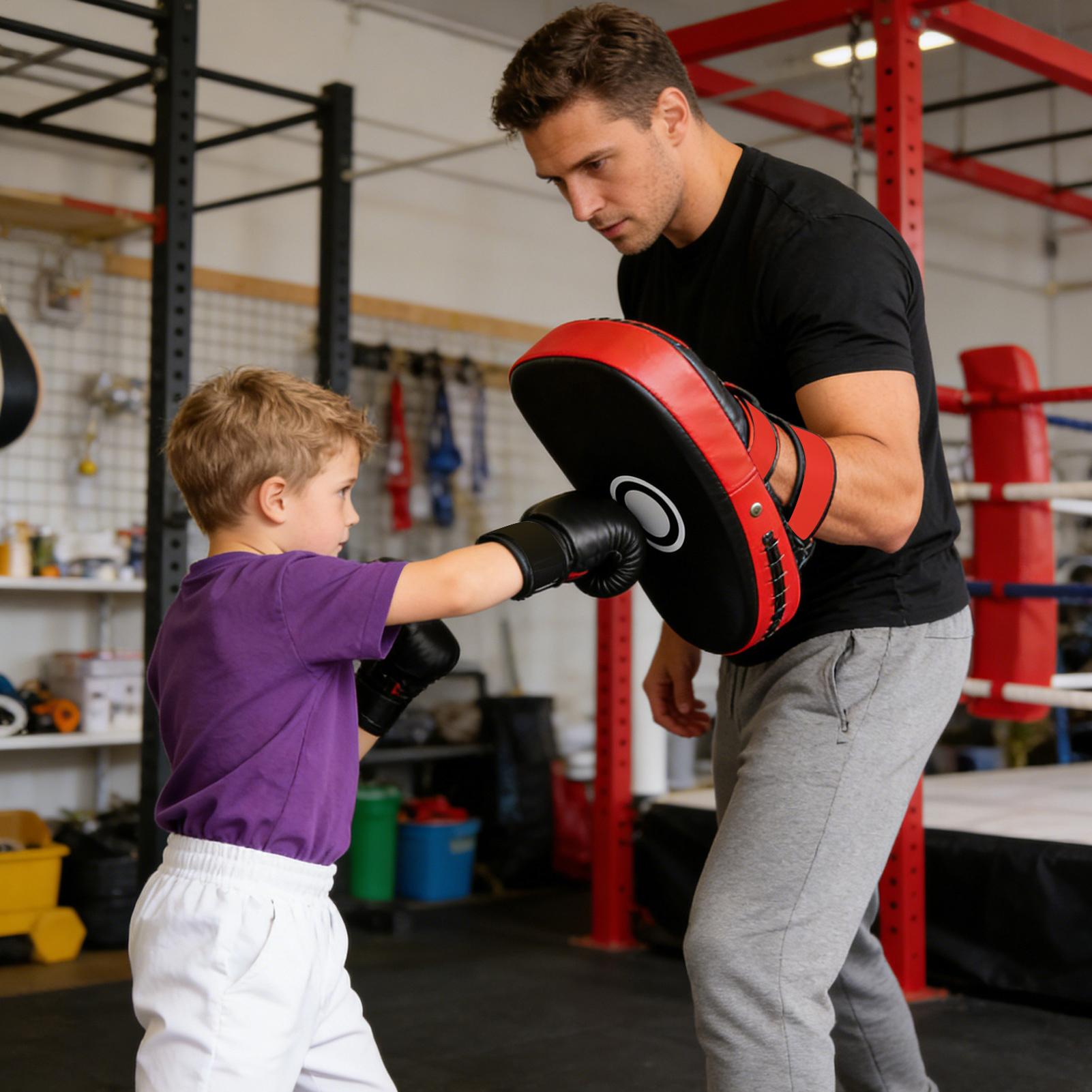 Home Gym Equipments - PUレザーボクシングパッド カーブキックトレーニング器具 キックボクシングトレーナーパッド 子供 大人 男性