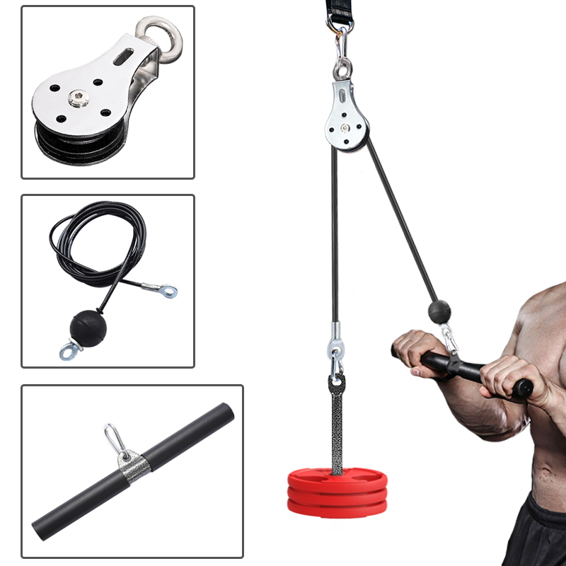 Home Gym Equipment Diy - ジムフィットネス DIY プーリーケーブルマシンアタッチメントリフティング上腕二頭筋上腕三頭筋ブラスターハンドルグリップロープホーム筋力トレーニング機器 F