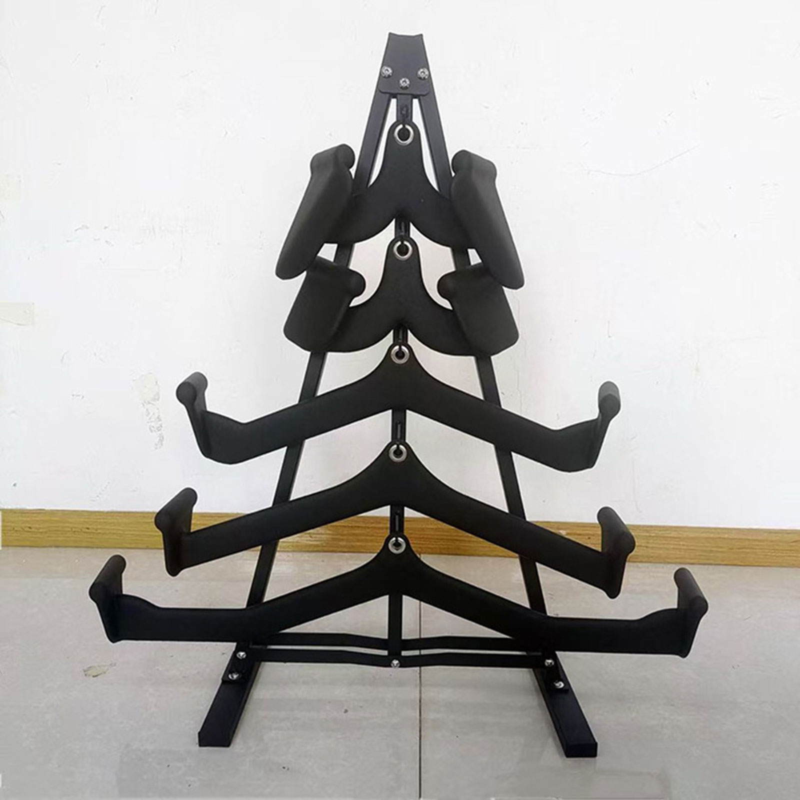 Home Gym Hack - ラットプルダウンバーオーガナイザー（フック付き）ホームジム収納ラック、ラットアタッチメント用フック8個、ケーブルアタッチメントラック、ジムアクセサリー