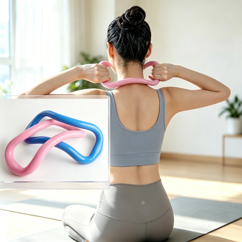 Home Gym Hack - プラティヨガリングショルダーストレッチトレーナー筋肉リラクゼーションなだめるようなマッサージリング痩身ホームフィットネス機器