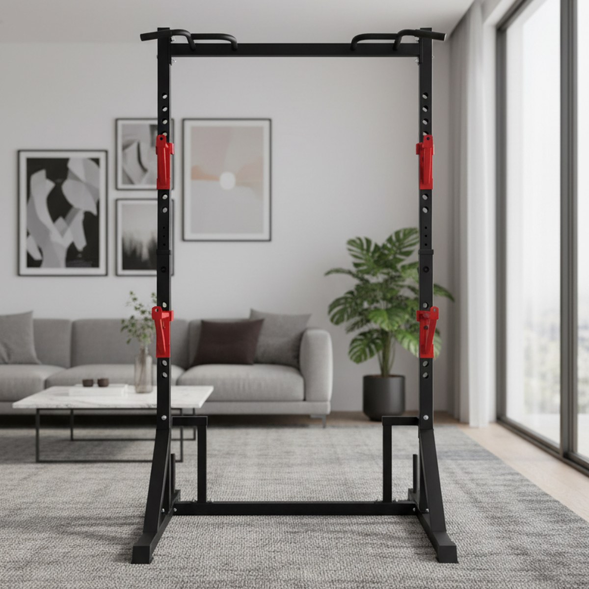 調整可能なパワーラック、懸垂バー付きホームジムスクワットスタ - Home Gym Equipments のレビューと価格
