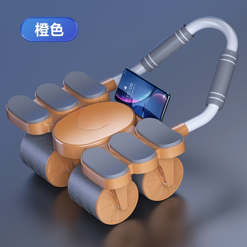 四輪六肘腹部運動器具 自動リバウンド機能付き 腹部ローリング - Ab Roller Wheel のレビューと価格