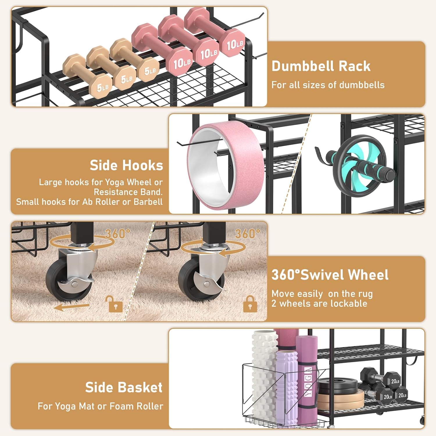 ホームジム収納、材質・色指定なし、ダンベル、ケトルベル、トレ - Home Gym Gym のレビューと価格