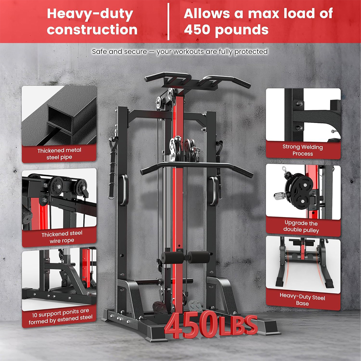 Poobooホームジムマシン - ハイ/ロープーリーシステム - Home Gym All In One のレビューと価格