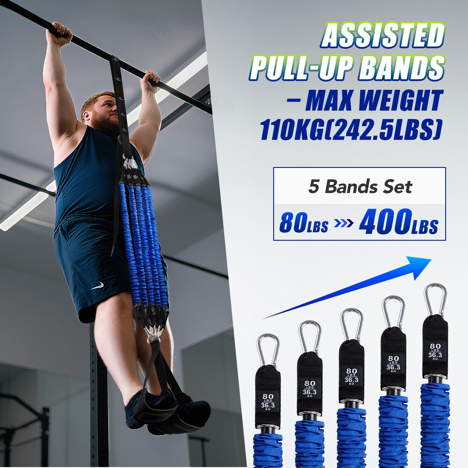 ヘビーデューティー懸垂補助バンドセット 4x80ポンド 調節 - Treadmill Home Gym のレビューと価格