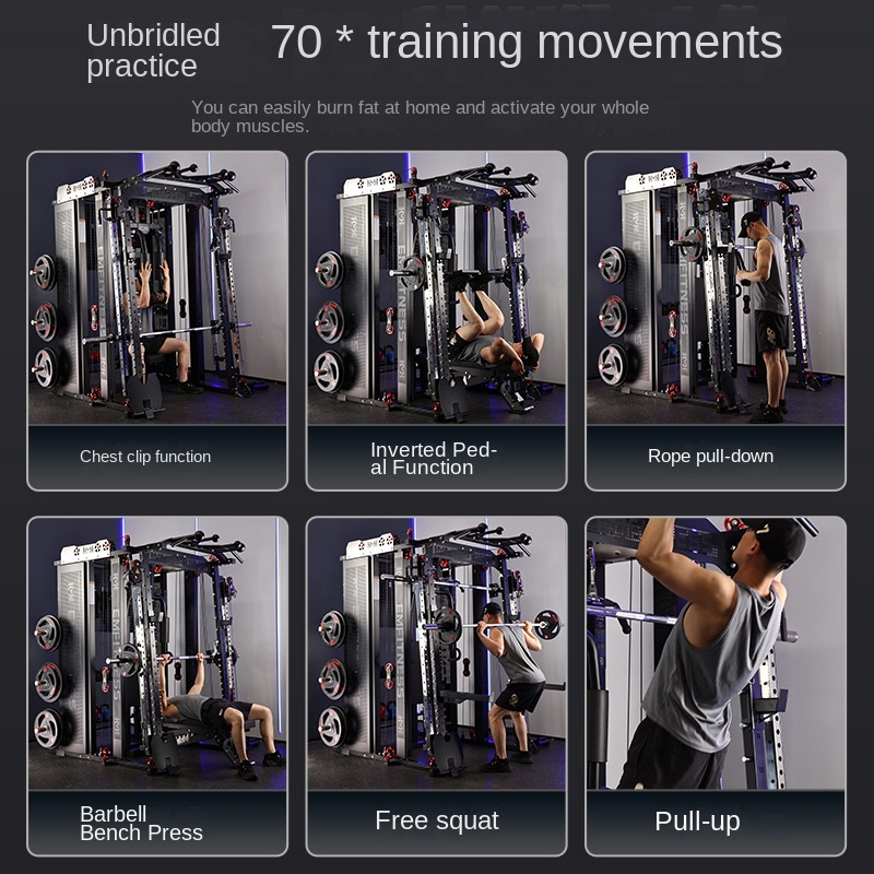 フィットネス機器 多機能スチール製スミスフィットネストレーナ - Home Gym All In One のレビューと価格