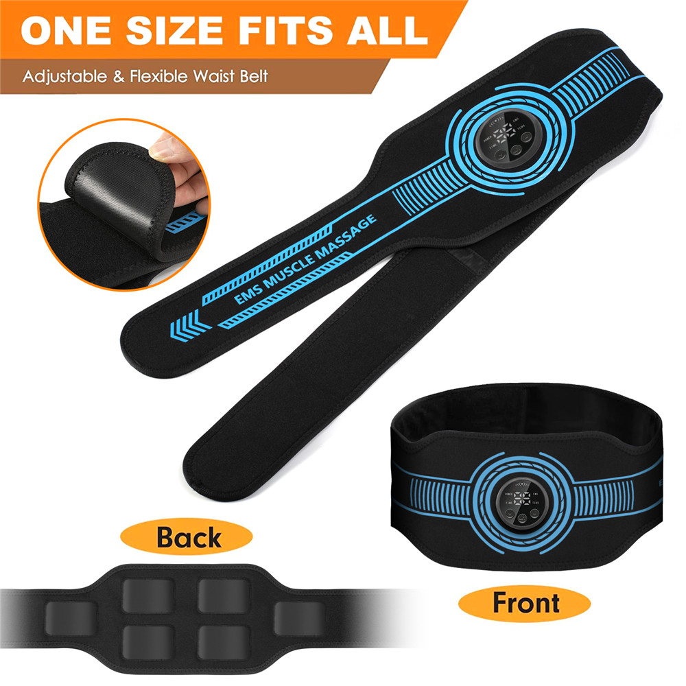 USB 充電式腹筋トレーナー腹部調色ベルト筋肉トナーウエスト - Home Gym Hack のレビューと価格