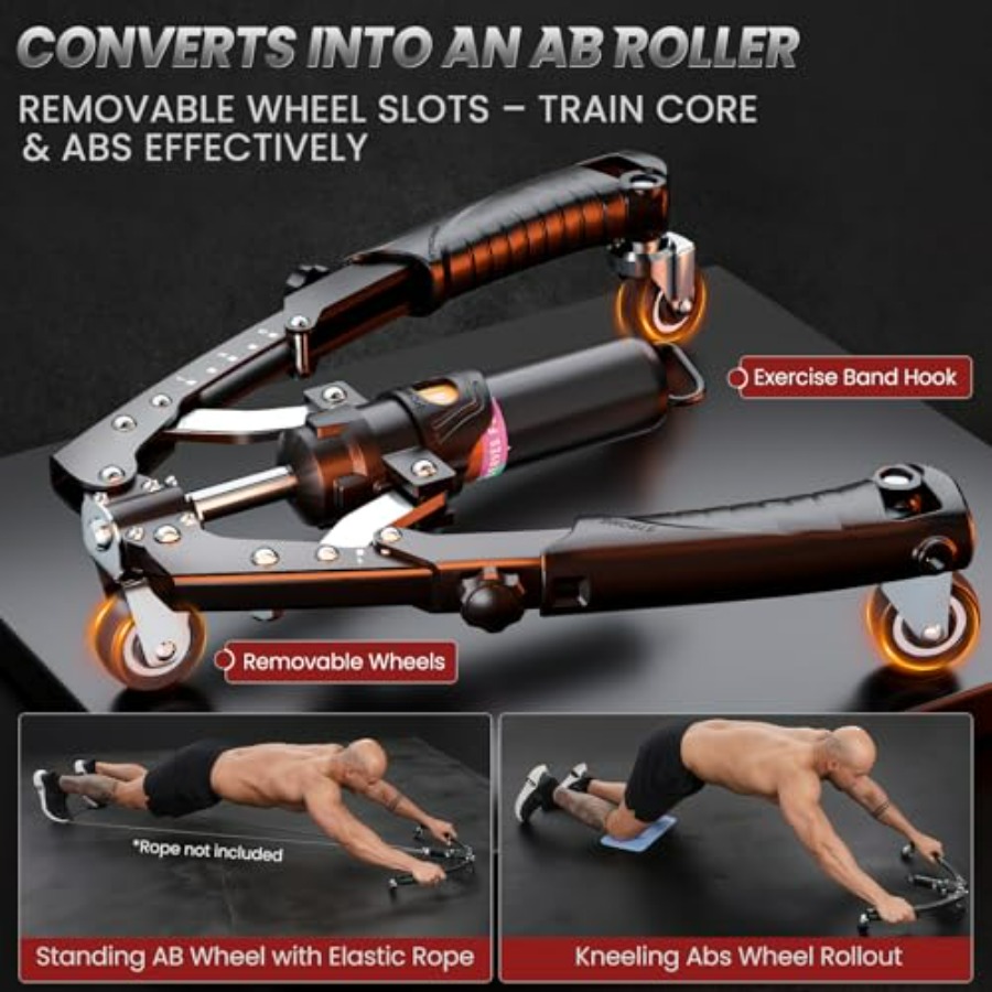 ツイスターアームトレーナー、3 in 1油圧式パワーチェスト - Ab Roller Wheel のレビューと価格