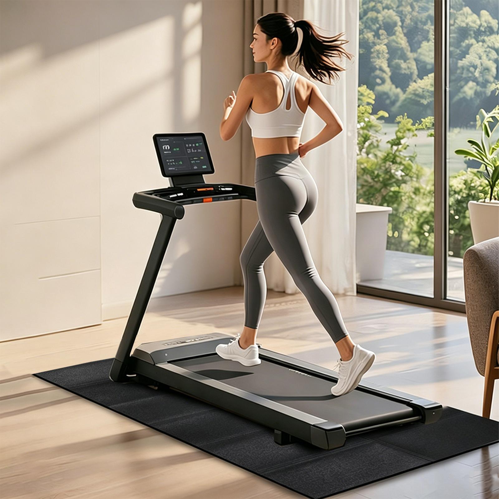 トレッドミルパッド床用ノンスリップ振動吸収防水トレッドミルフ - Home Gym Equipments のレビューと価格