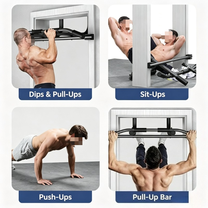 ポータブルドアフレーム懸垂バー – 簡単設置、滑り止めグリッ - Chin Up Doorframe のレビューと価格