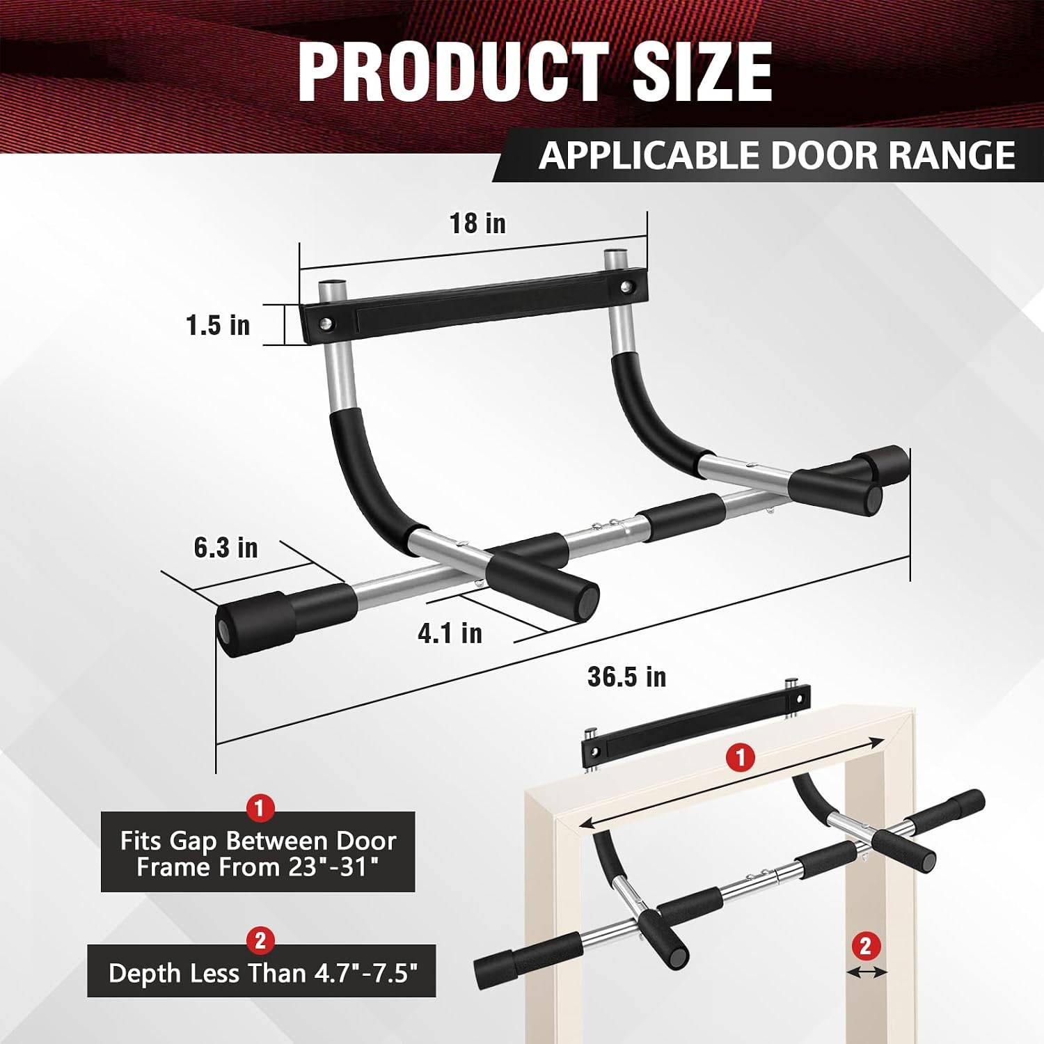 調整可能な懸垂バー 家庭用トレーニングジム ドアフレーム水平 - Chin Up Doorframe のレビューと価格