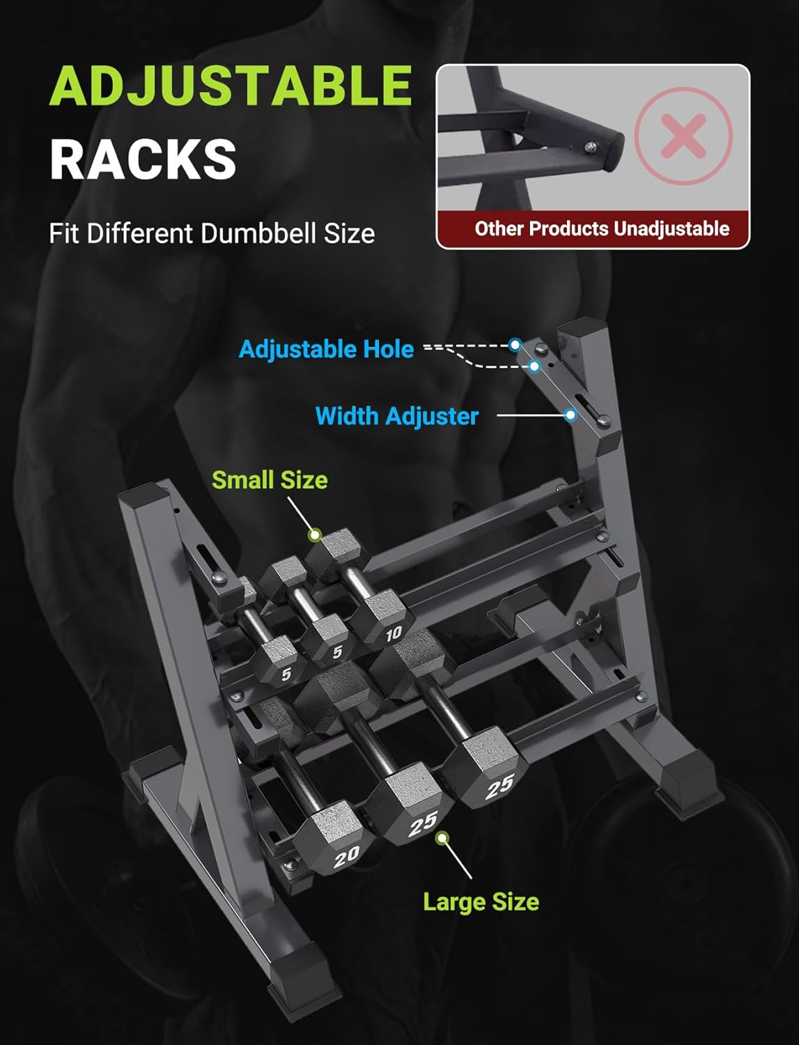 ホームジムダンベルラック、3段＆5段、コンパクト、耐荷重11 - Home Gym Gym のレビューと価格
